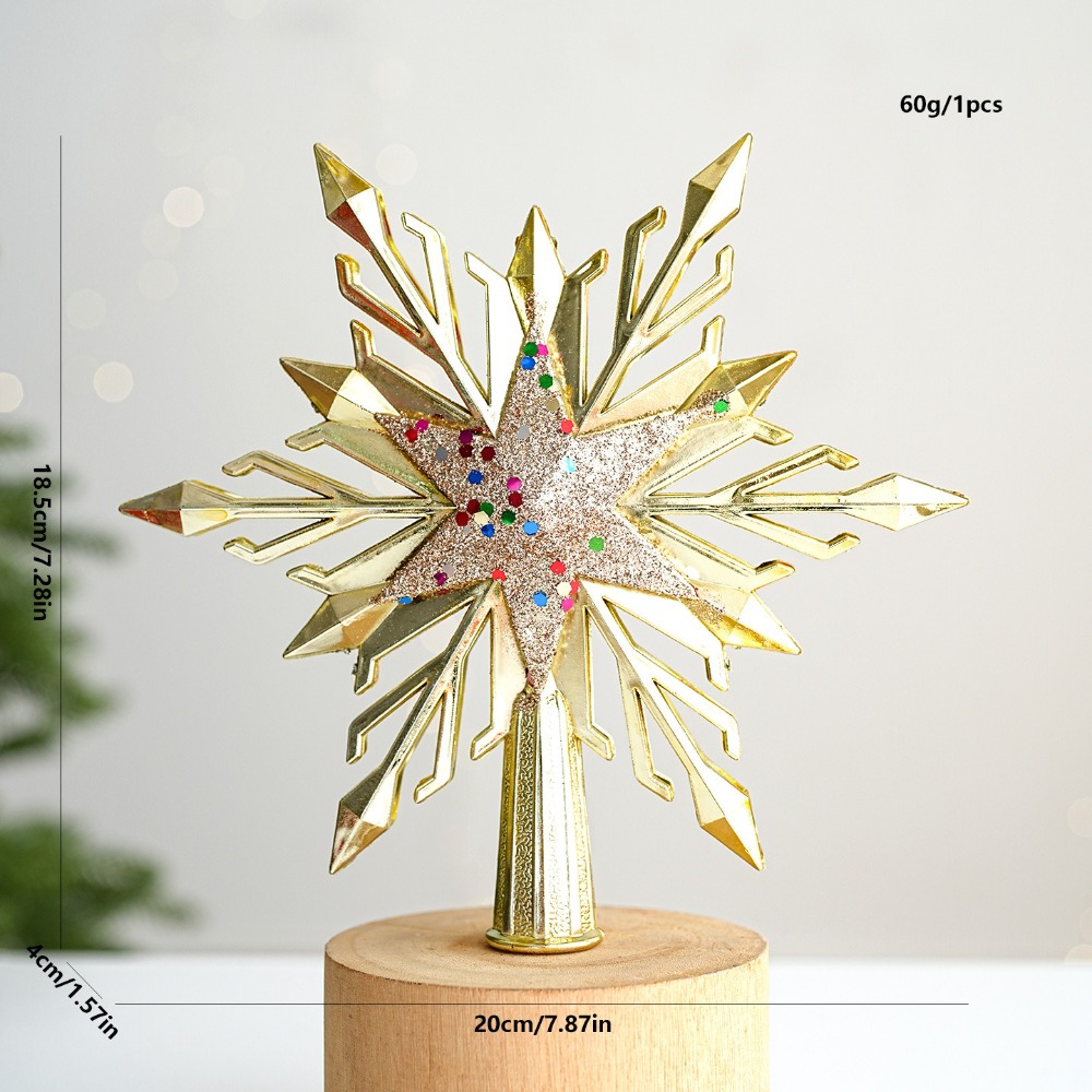 Star Tree Topper - ดาวประดับต้นคริสต์มาสพลาสติกเคลือบเงา ดีไซน์ 3 มิติ ดูแวววาว พื้นผิวเงางาม