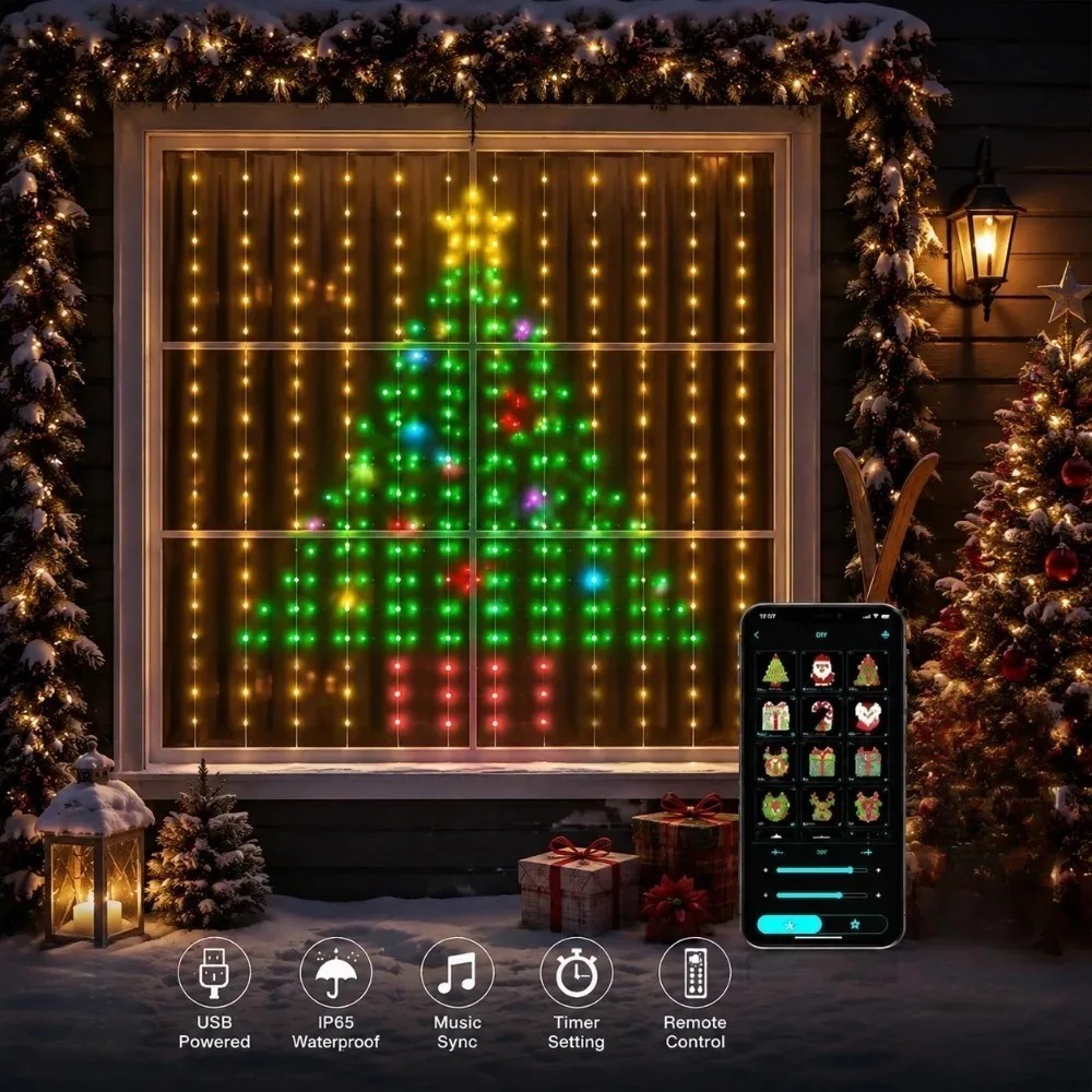 ไฟม่าน LED พิกเซล ควบคุมผ่านแอ - Led Fairy String Lights บทวิจารณ์และราคา