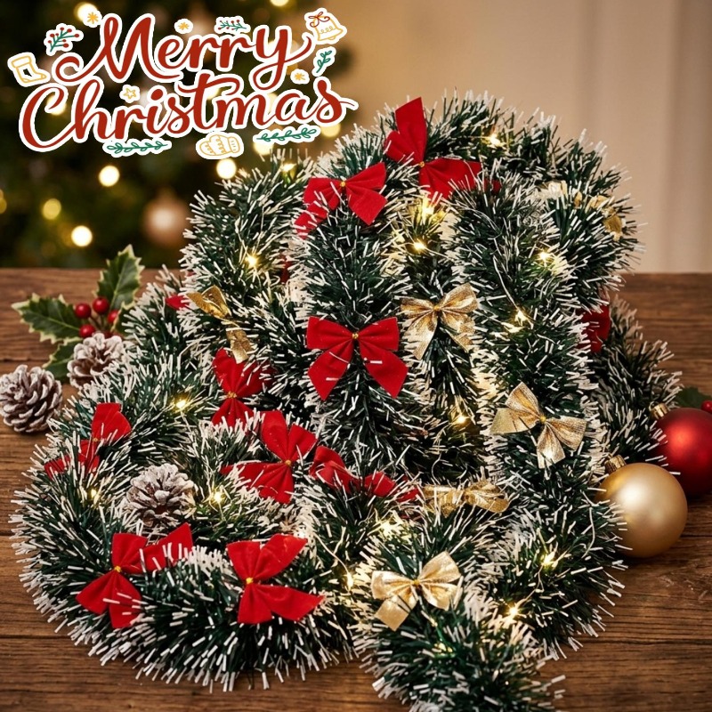 พวงมาลัยคริสต์มาสยาว 20/2 เมตร - Tinsel Garland Decoration บทวิจารณ์และราคา