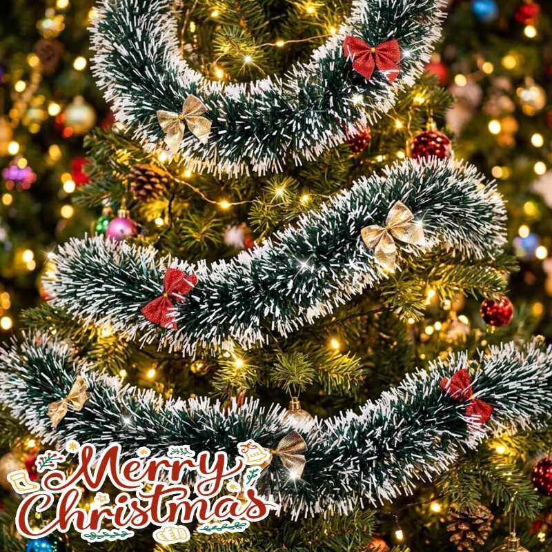 พวงมาลัยคริสต์มาสยาว 20/2 เมตร - Tinsel Garland Decoration บทวิจารณ์และราคา